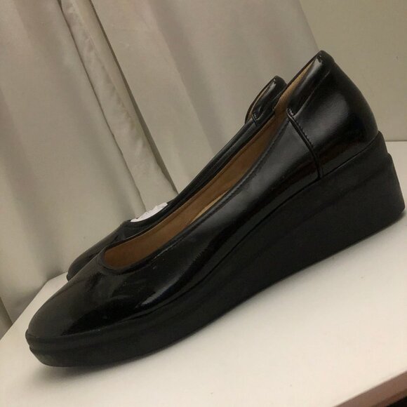 NATURALIZER Patent Leather Wedge Heel Comfortable Career Shoes - Picture 8 of 14